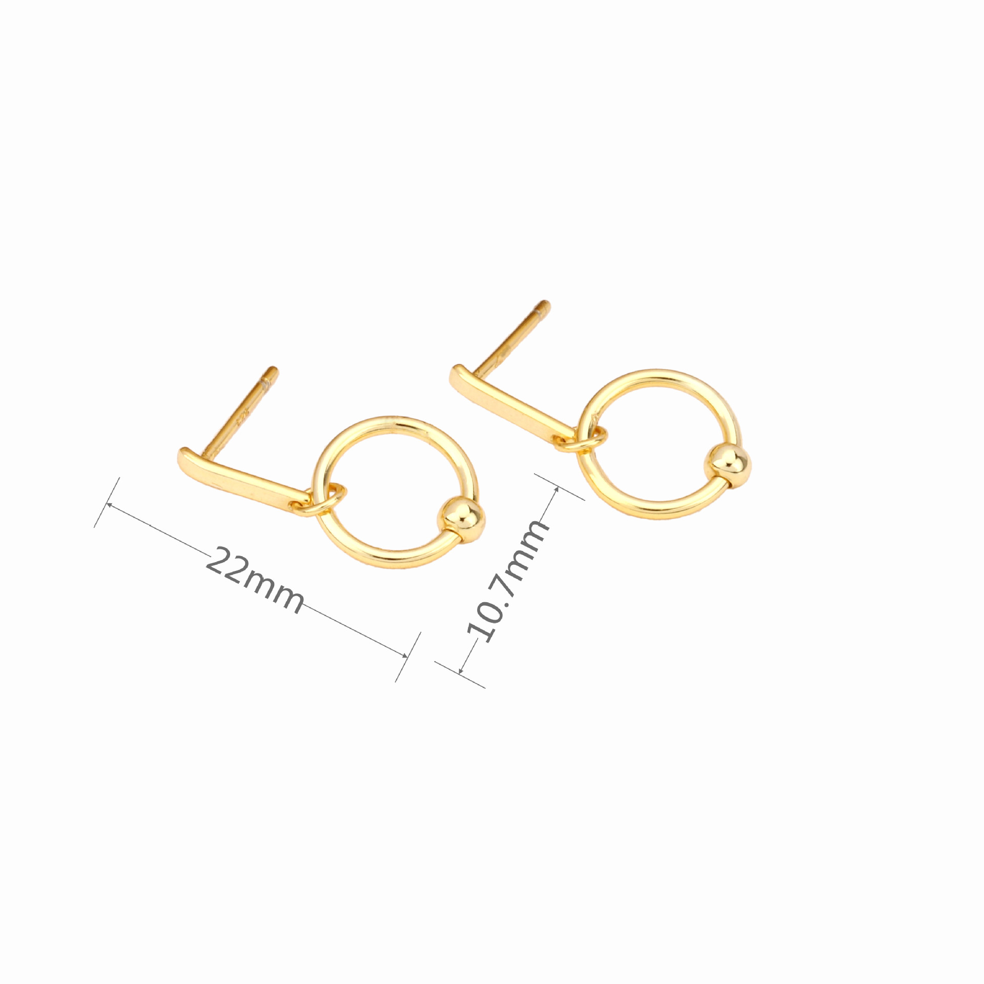 1 Pair Simple Style Solid Color Sterling Silver Drop Earrings display picture 2
