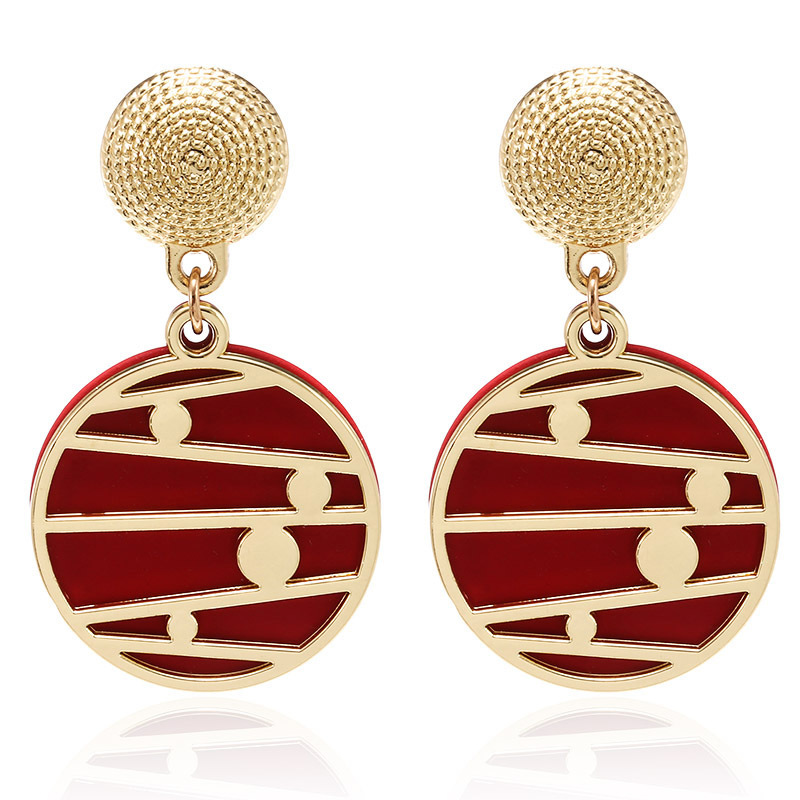 Wholesale Jewelry Simple Style Round Alloy Drop Earrings display picture 4