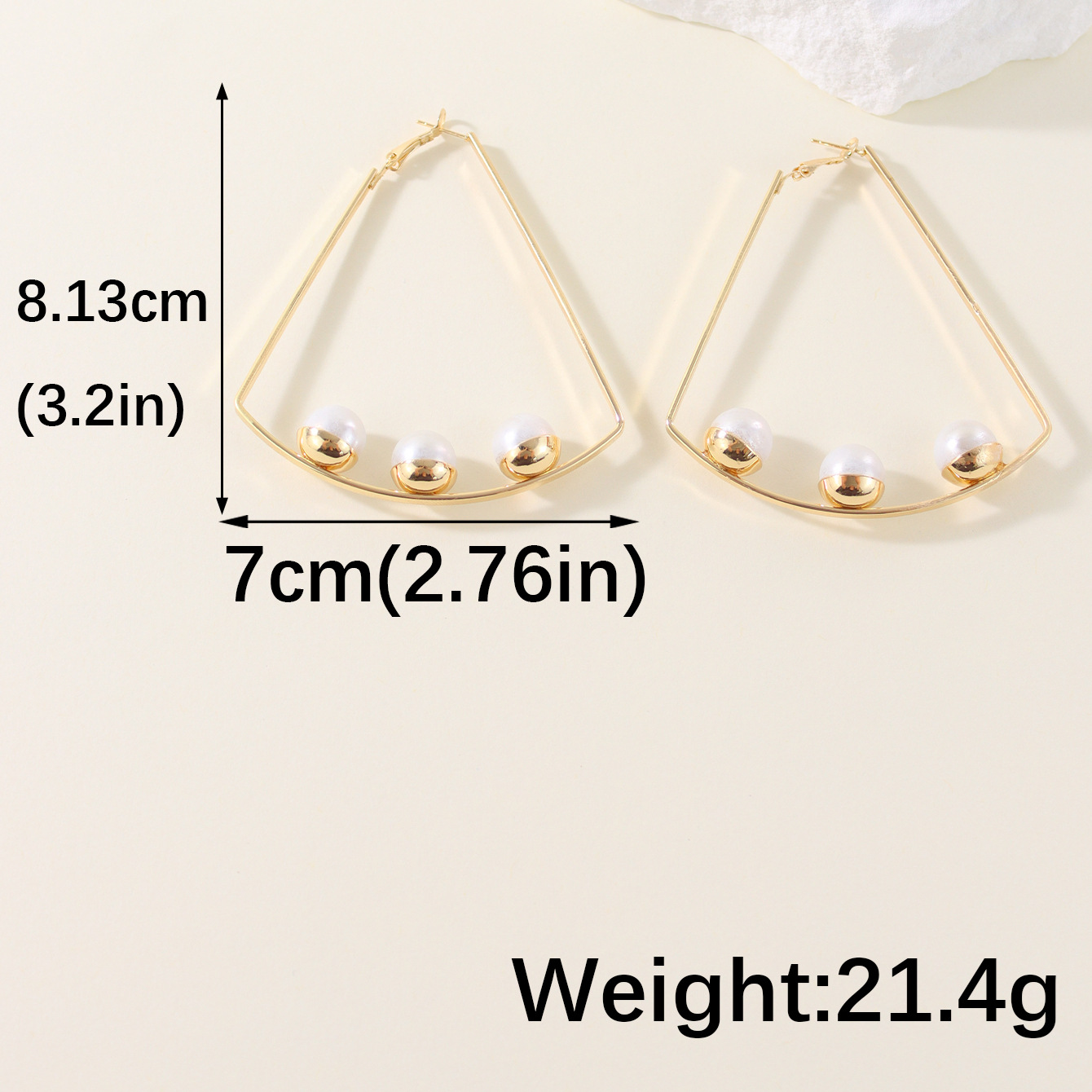 1 Pair Simple Style Solid Color Inlay Iron Pearl Ear Studs display picture 2