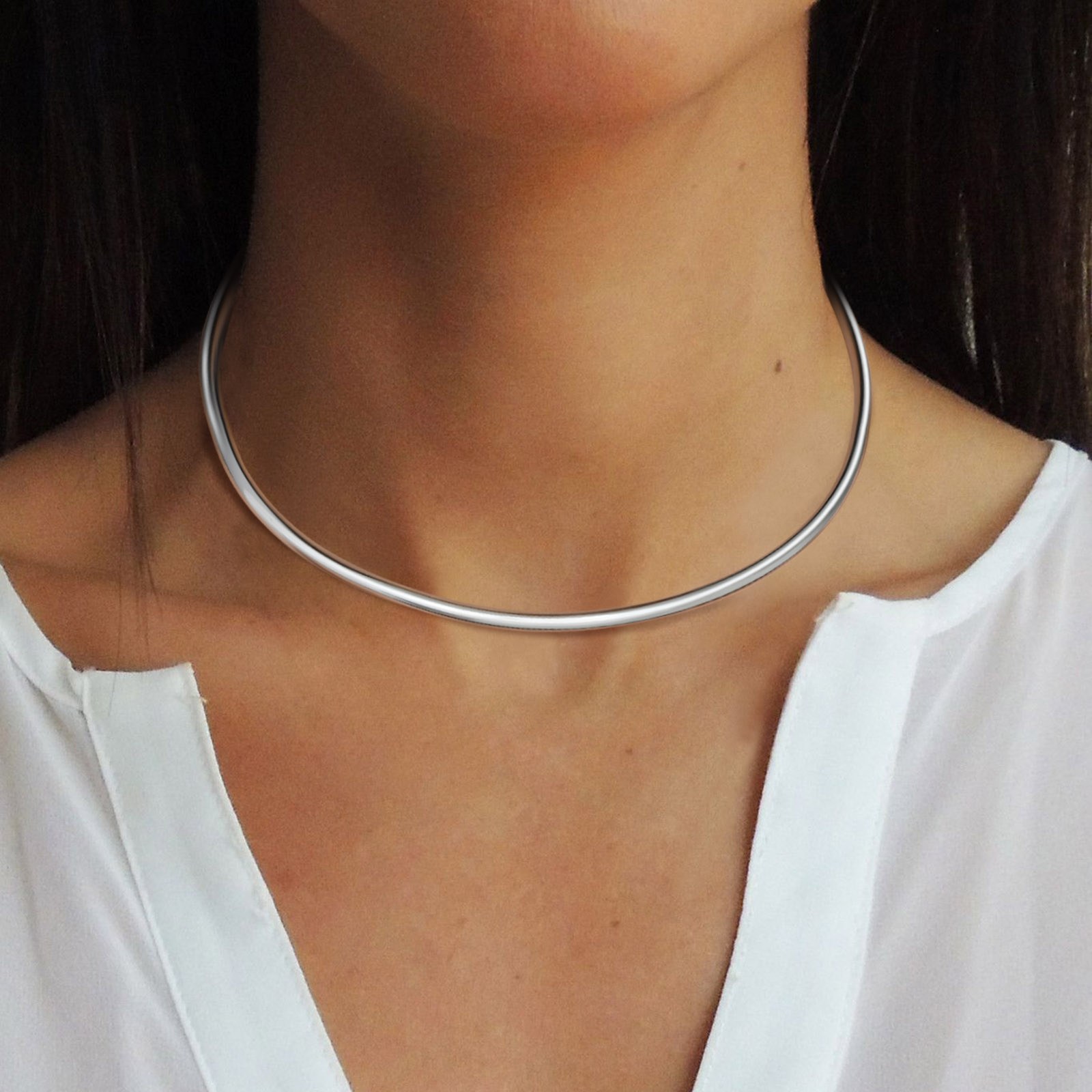 304 Stainless Steel Casual Solid Color Choker display picture 4
