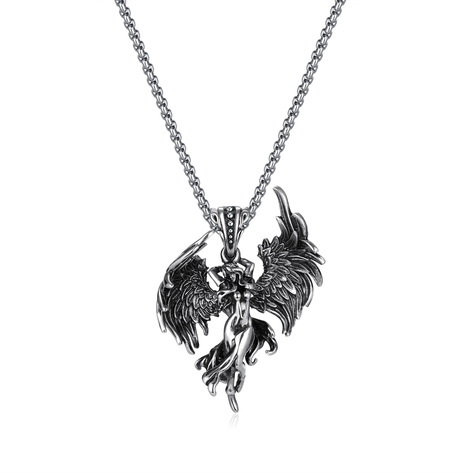 Vintage Style Angel Wings 304 Stainless Steel Men'S Pendant Necklace display picture 1