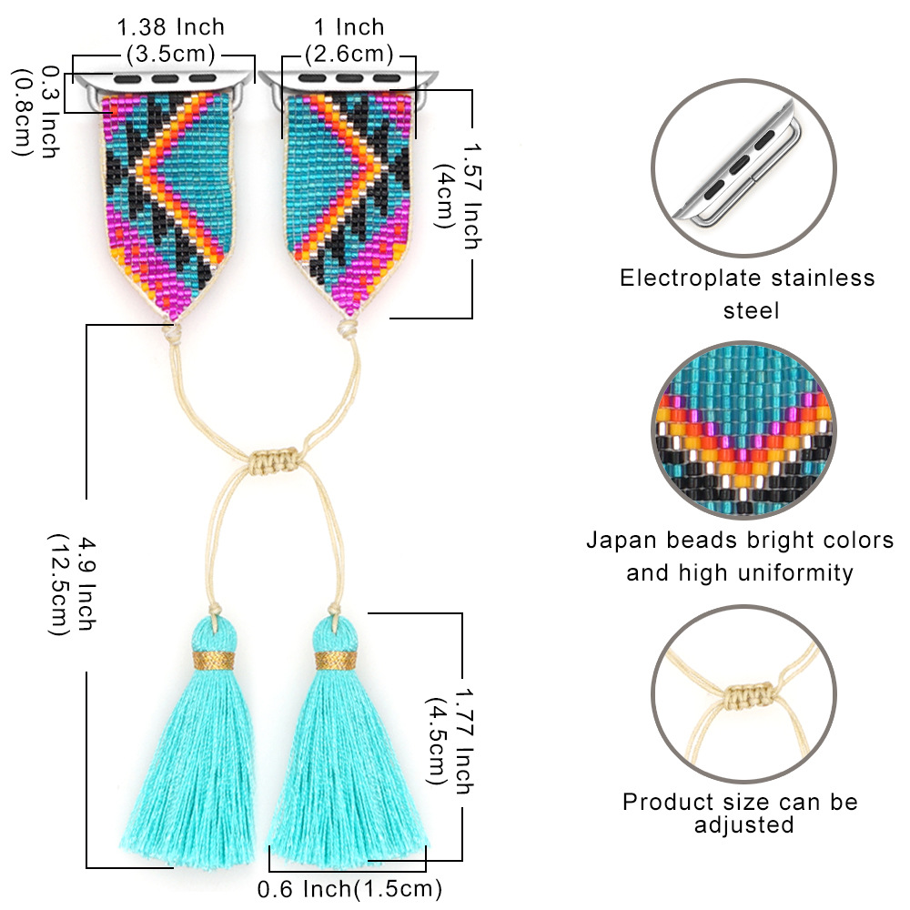 Applicable To Special-interest Design European And American Style Wholesale Bead Personalized Tassel  Watch1-8 Generation Watch Band display picture 5