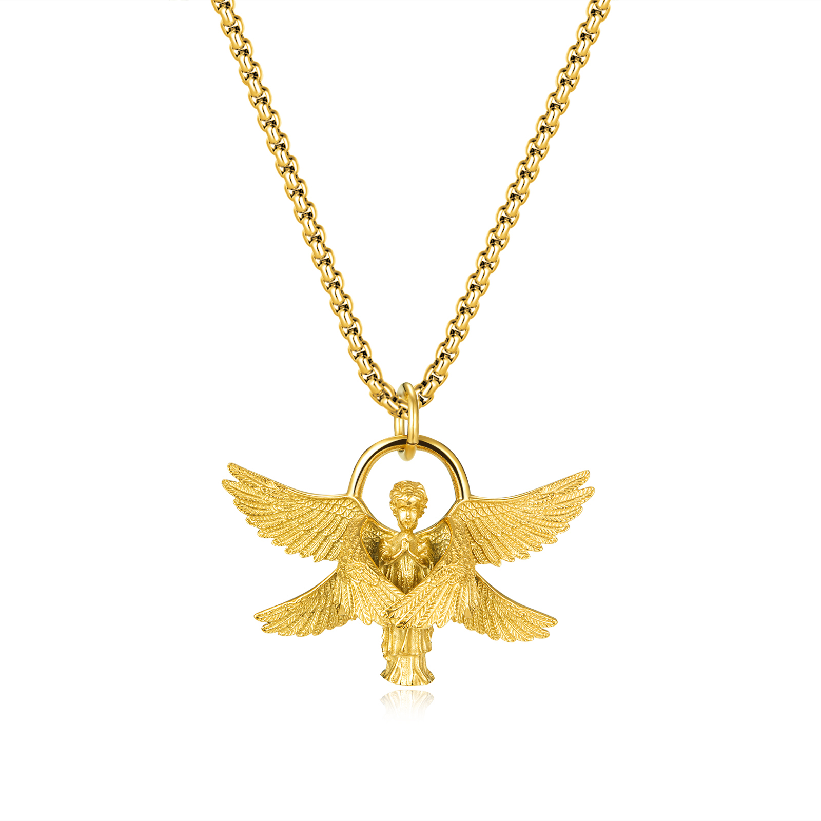 Style Vintage Style Simple Ange Ailes Acier Inoxydable 304 Hommes Pendentif display picture 2