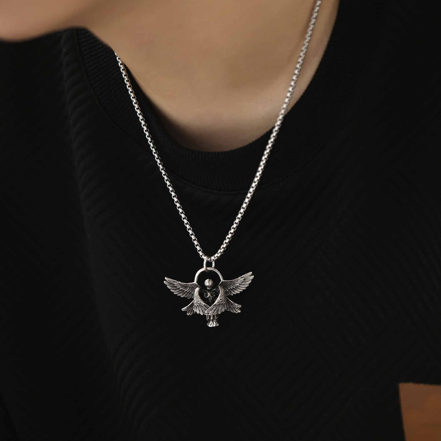 Vintage Style Simple Style Angel Wings 304 Stainless Steel Men'S Pendant Necklace display picture 11