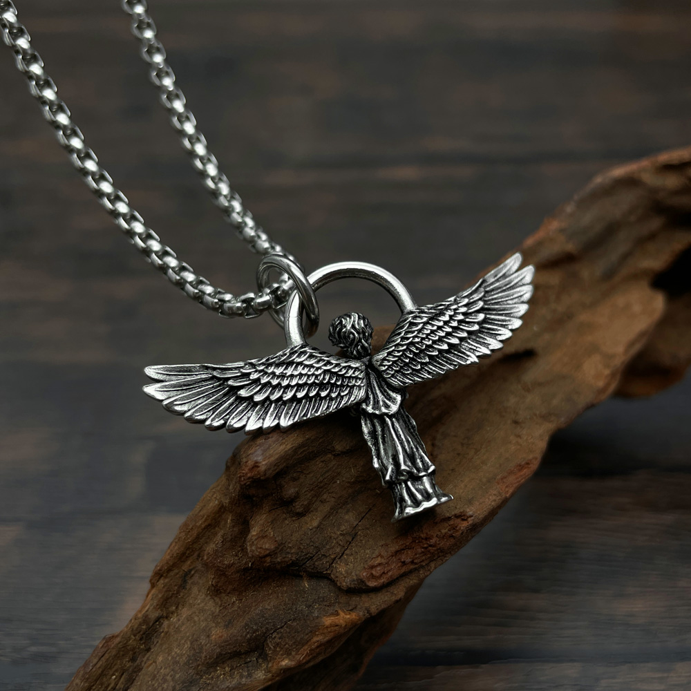 Hip-Hop Vintage Style Angel Wings 304 Stainless Steel Men'S Pendant Necklace display picture 8