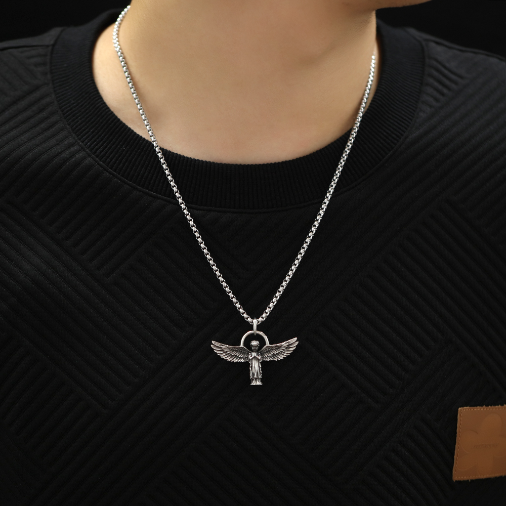 Hip-Hop Vintage Style Angel Wings 304 Stainless Steel Men'S Pendant Necklace display picture 11