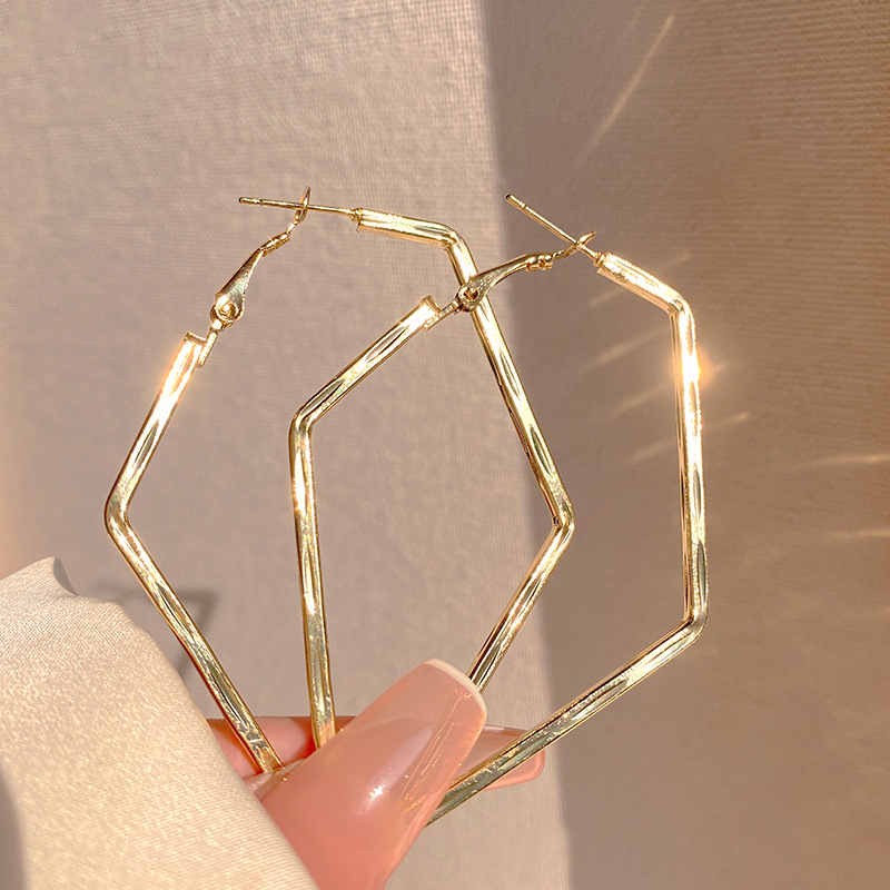 1 Paar Römischer Stil Strassenmode Geometrisch Legierung Vergoldet Ohrringe display picture 3