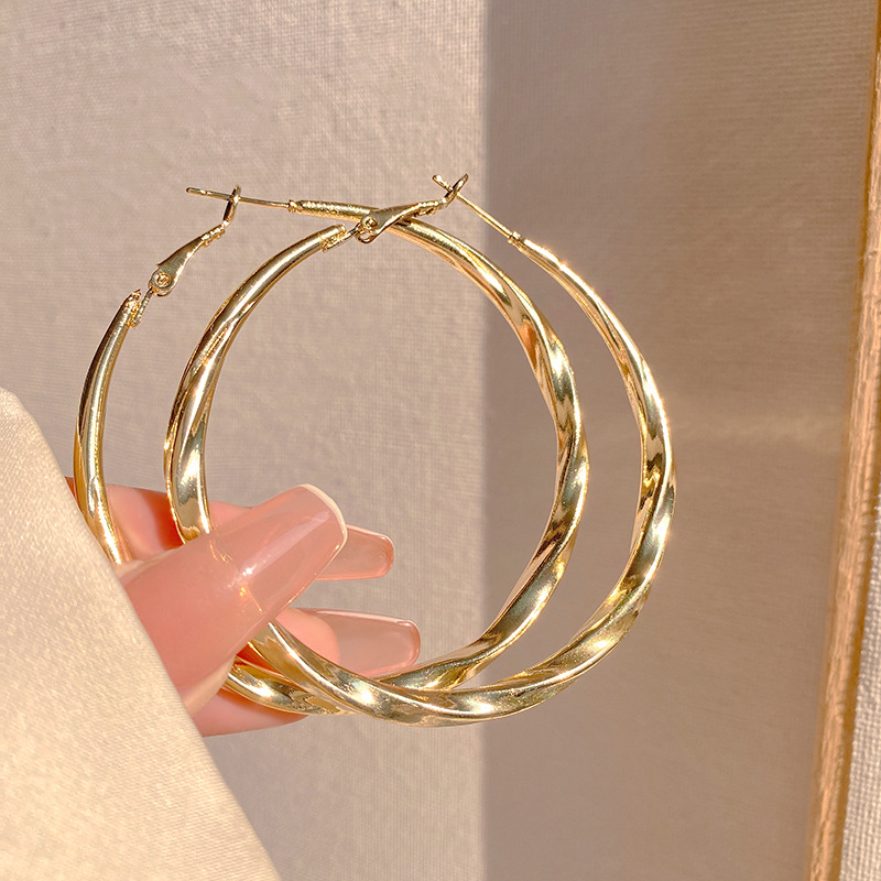 1 Paar Römischer Stil Strassenmode Geometrisch Legierung Vergoldet Ohrringe display picture 5