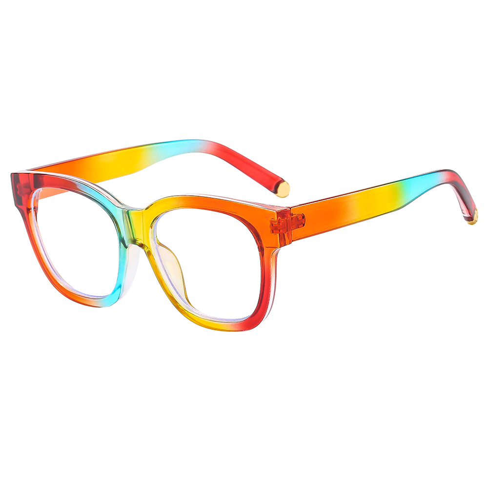 Basic Color Block Pc Oval Frame Full Frame Glasses display picture 7