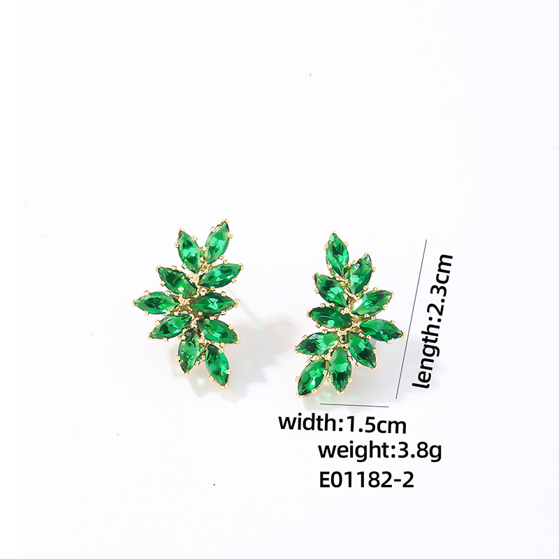 1 Pair Casual Sweet Water Droplets Flower Plating Inlay Copper Zircon K Gold Plated Ear Studs display picture 2