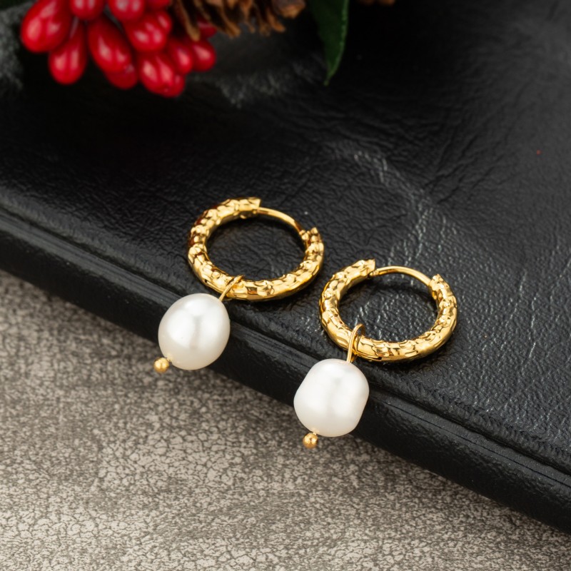 1 Pair Vintage Style Solid Color Plating Stainless Steel Gold Plated Earrings display picture 1
