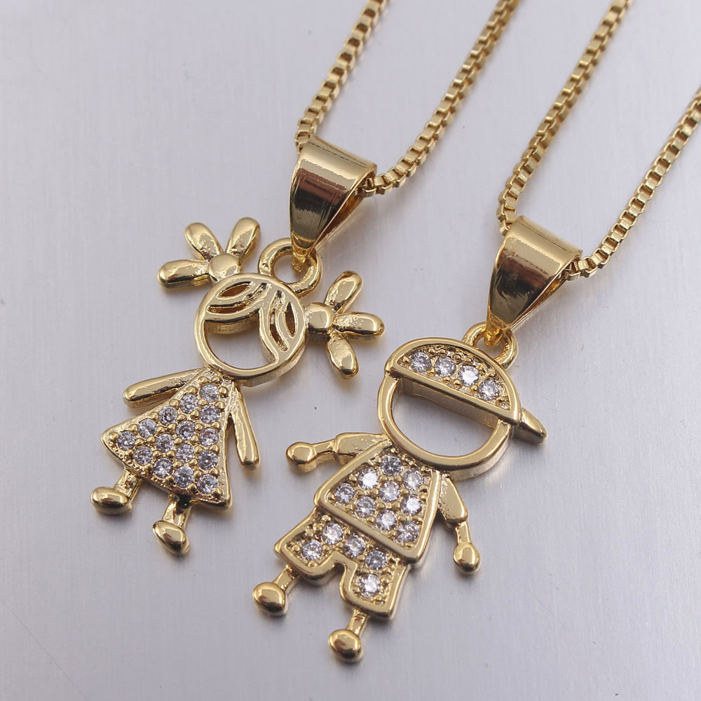 Ig Style Simple Style Commute Cartoon Character Copper Gold Plated Zircon Necklace In Bulk display picture 9