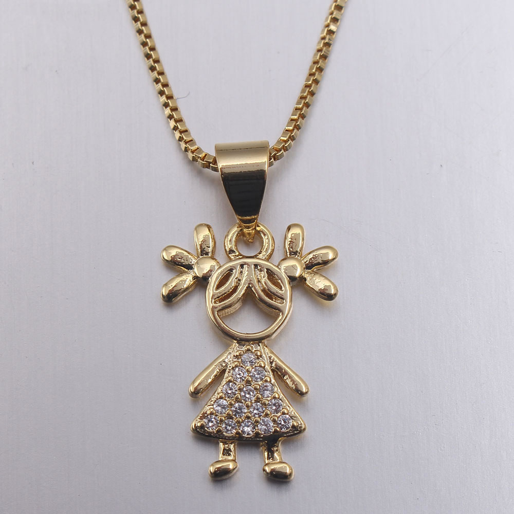 Ig Style Simple Style Commute Cartoon Character Copper Gold Plated Zircon Necklace In Bulk display picture 10