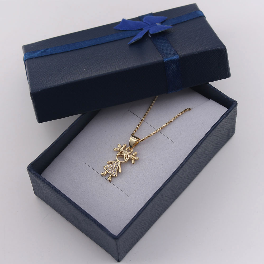 Ig Style Simple Style Commute Cartoon Character Copper Gold Plated Zircon Necklace In Bulk display picture 11