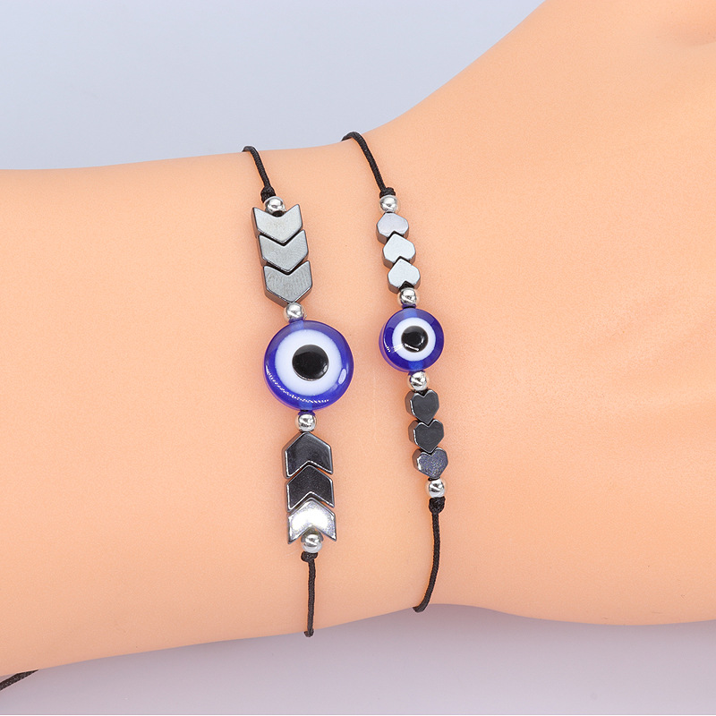 Vacation Bohemian Devil's Eye Palm Alloy Resin Shell Beaded Inlay Rhinestones Women's Bracelets display picture 9