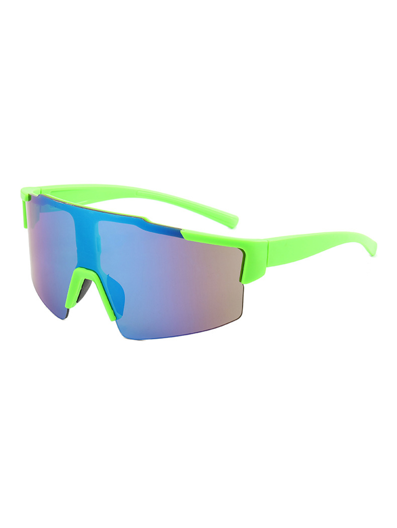 Casual Streetwear Geometric Pc Uv Protection Polygon Sport Biker Half Frame Clips Glasses display picture 5