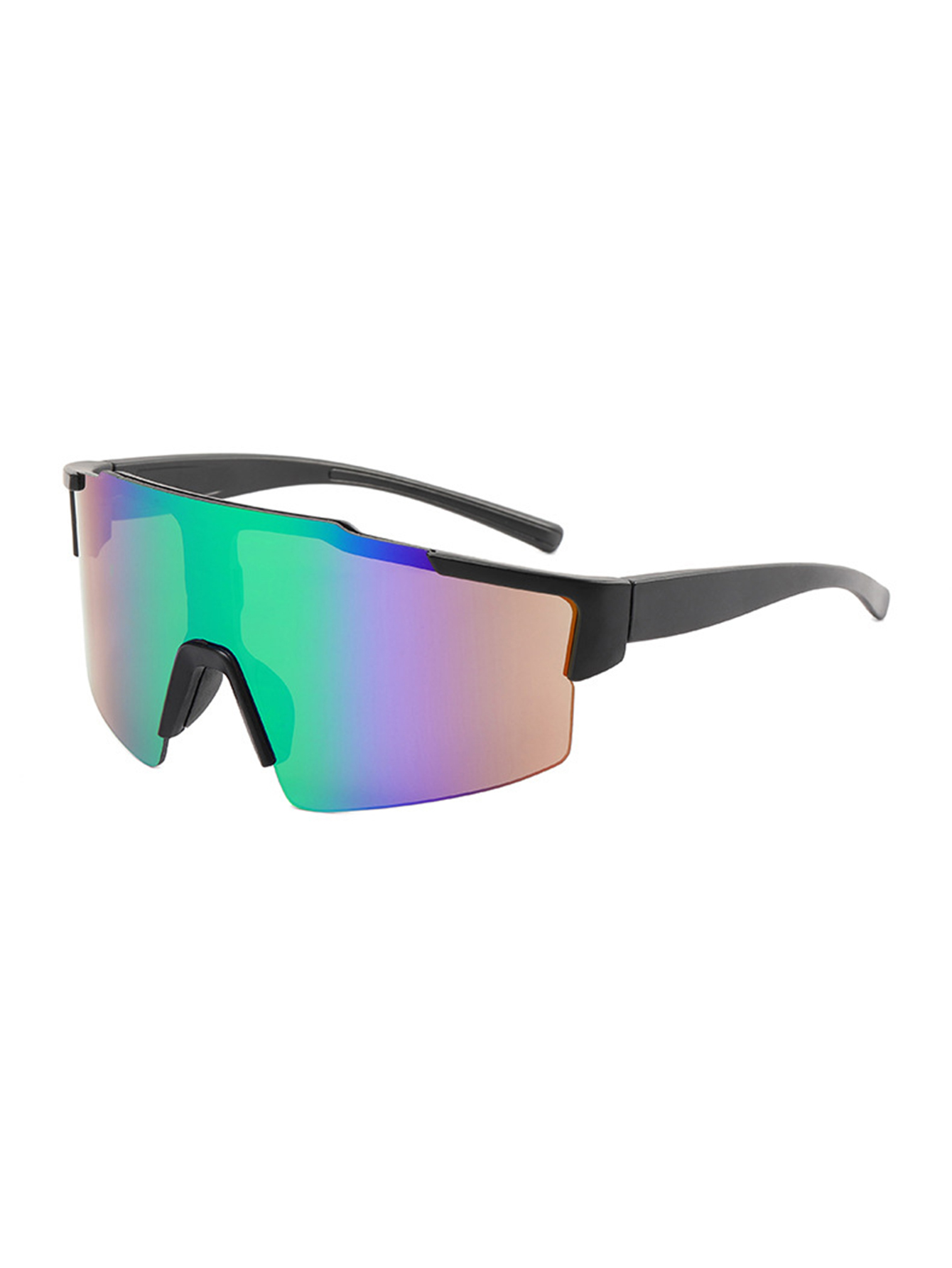 Casual Streetwear Geometric Pc Uv Protection Polygon Sport Biker Half Frame Clips Glasses display picture 6