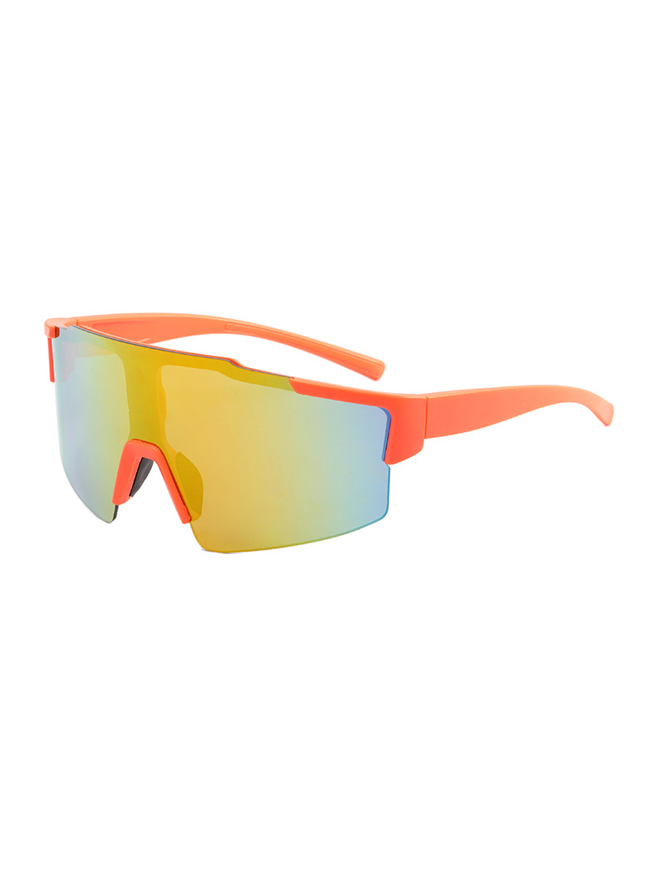 Casual Streetwear Geometric Pc Uv Protection Polygon Sport Biker Half Frame Clips Glasses display picture 7