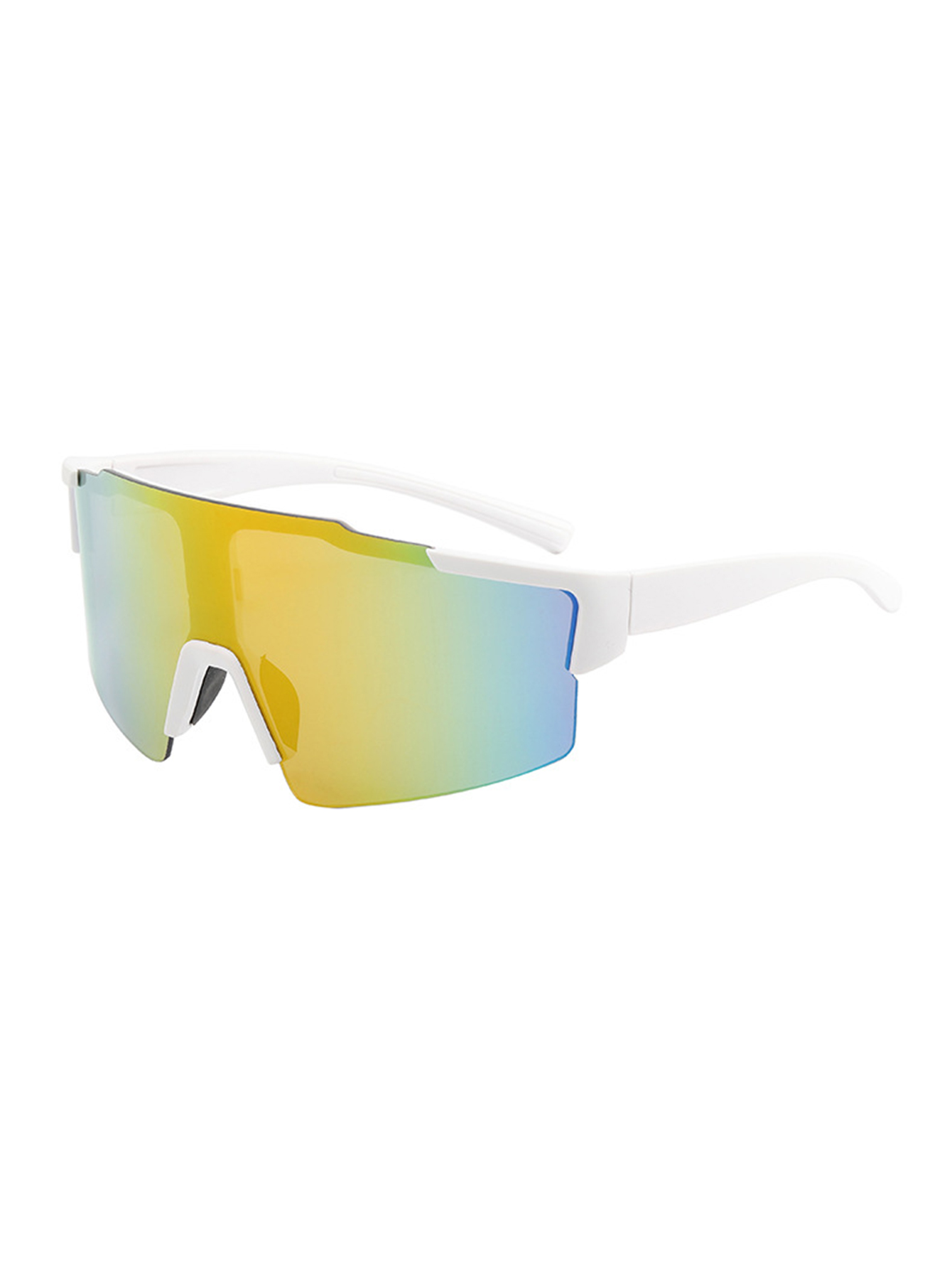 Casual Streetwear Geometric Pc Uv Protection Polygon Sport Biker Half Frame Clips Glasses display picture 9