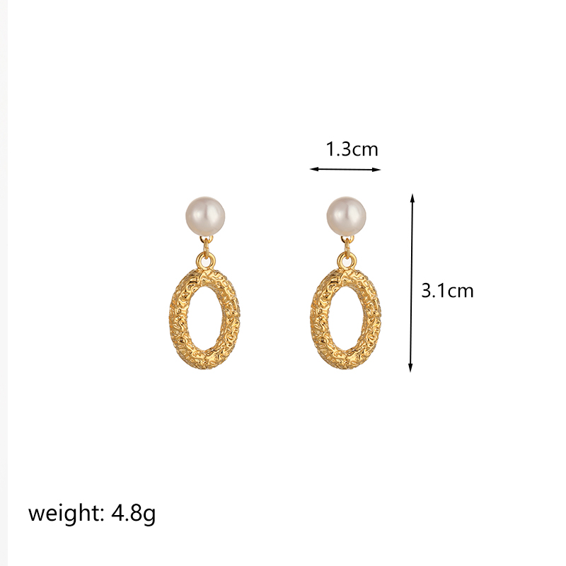 1 Pair Simple Style Oval Rectangle Plating Copper 18k Gold Plated Silver Plated Drop Earrings display picture 7