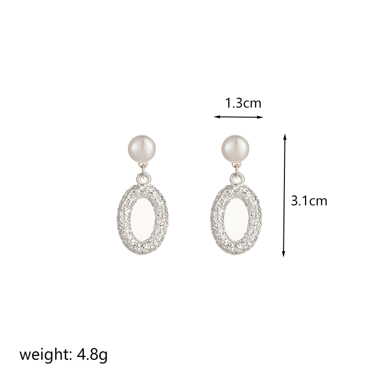 1 Pair Simple Style Oval Rectangle Plating Copper 18k Gold Plated Silver Plated Drop Earrings display picture 4
