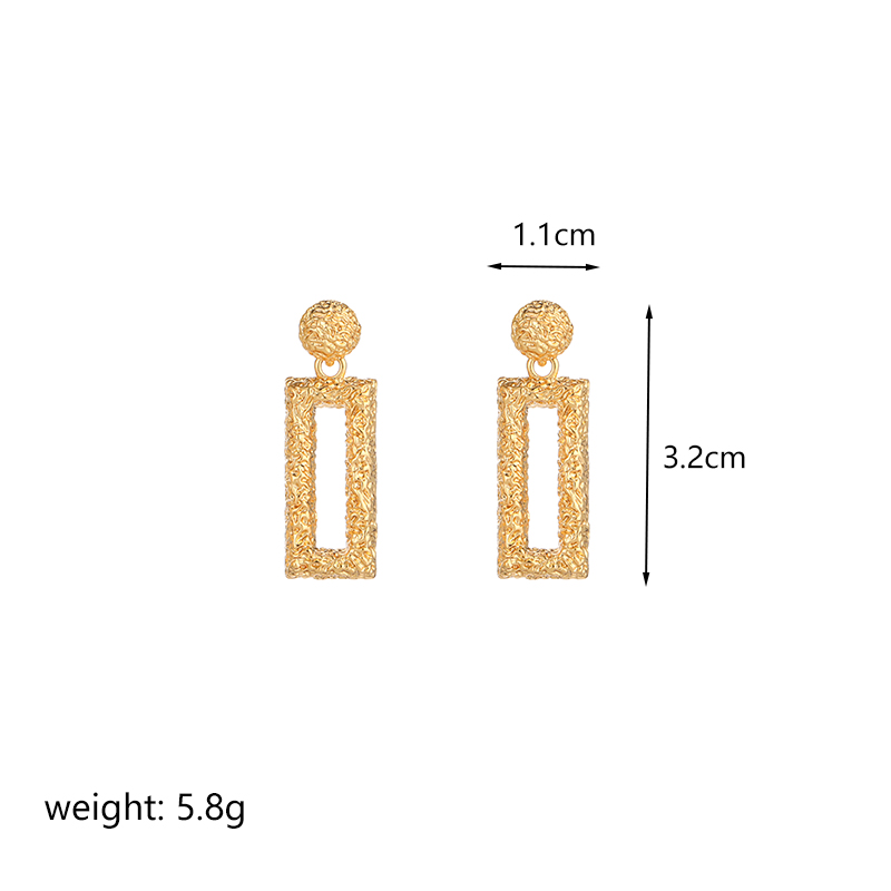 1 Pair Simple Style Oval Rectangle Plating Copper 18k Gold Plated Silver Plated Drop Earrings display picture 6