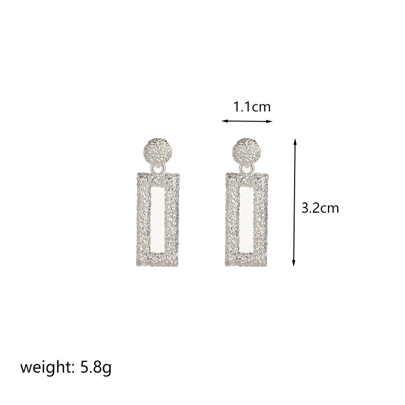 1 Pair Simple Style Oval Rectangle Plating Copper 18k Gold Plated Silver Plated Drop Earrings display picture 1