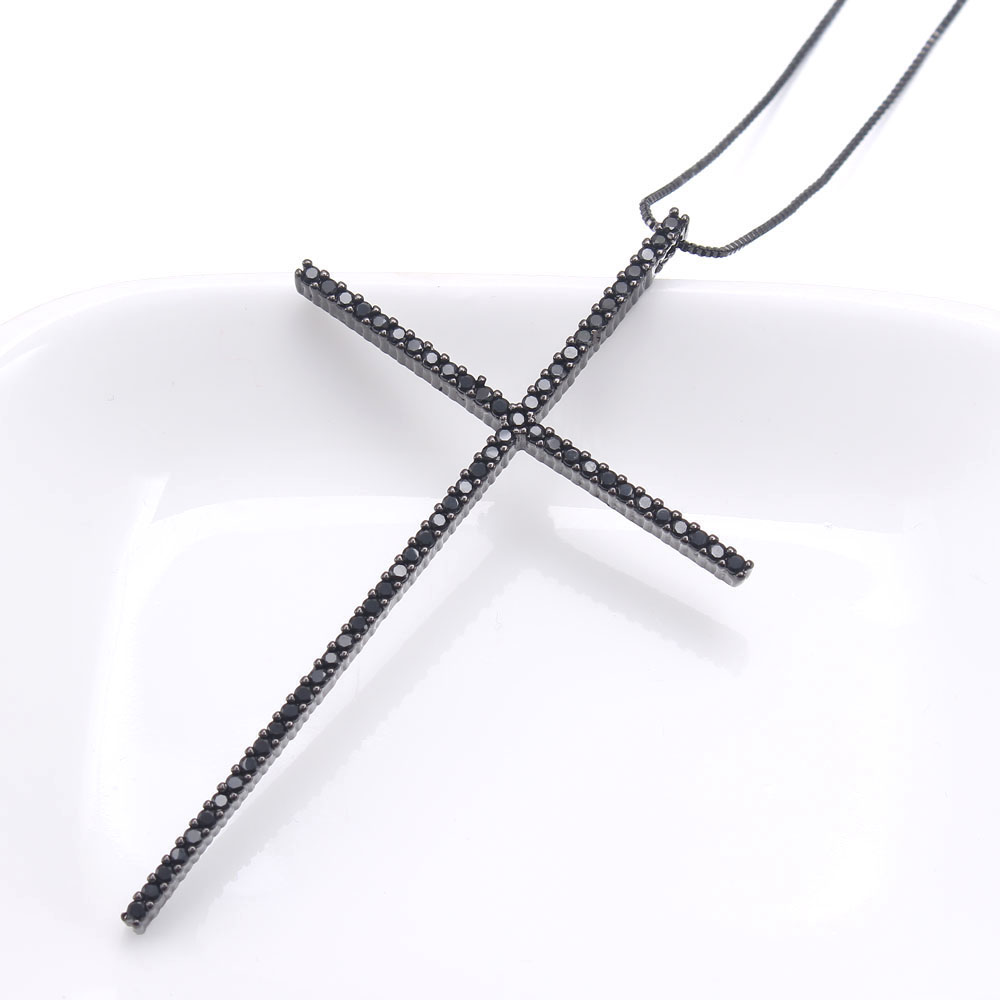 Simple Style Cross Copper Plating Inlay Zircon Gold Plated Pendant Necklace display picture 6