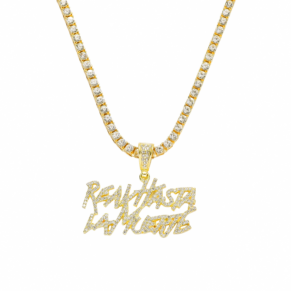 Hip-hop Letter Alloy Inlay Zircon Men's Pendant Necklace display picture 1