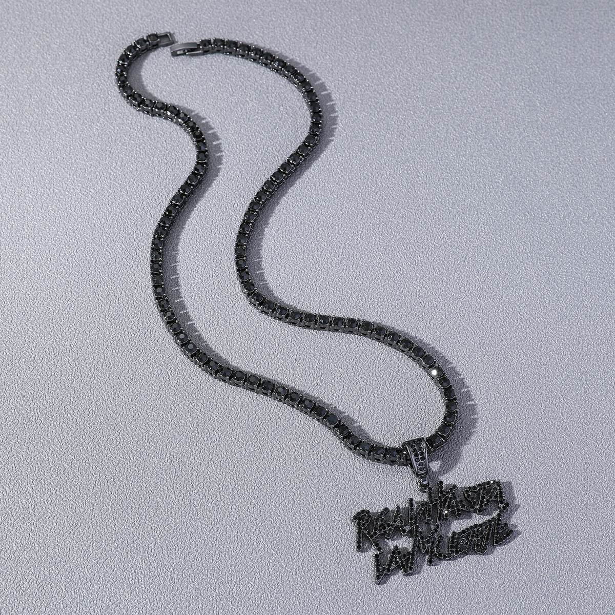 Hip-hop Letter Alloy Inlay Zircon Men's Pendant Necklace display picture 8