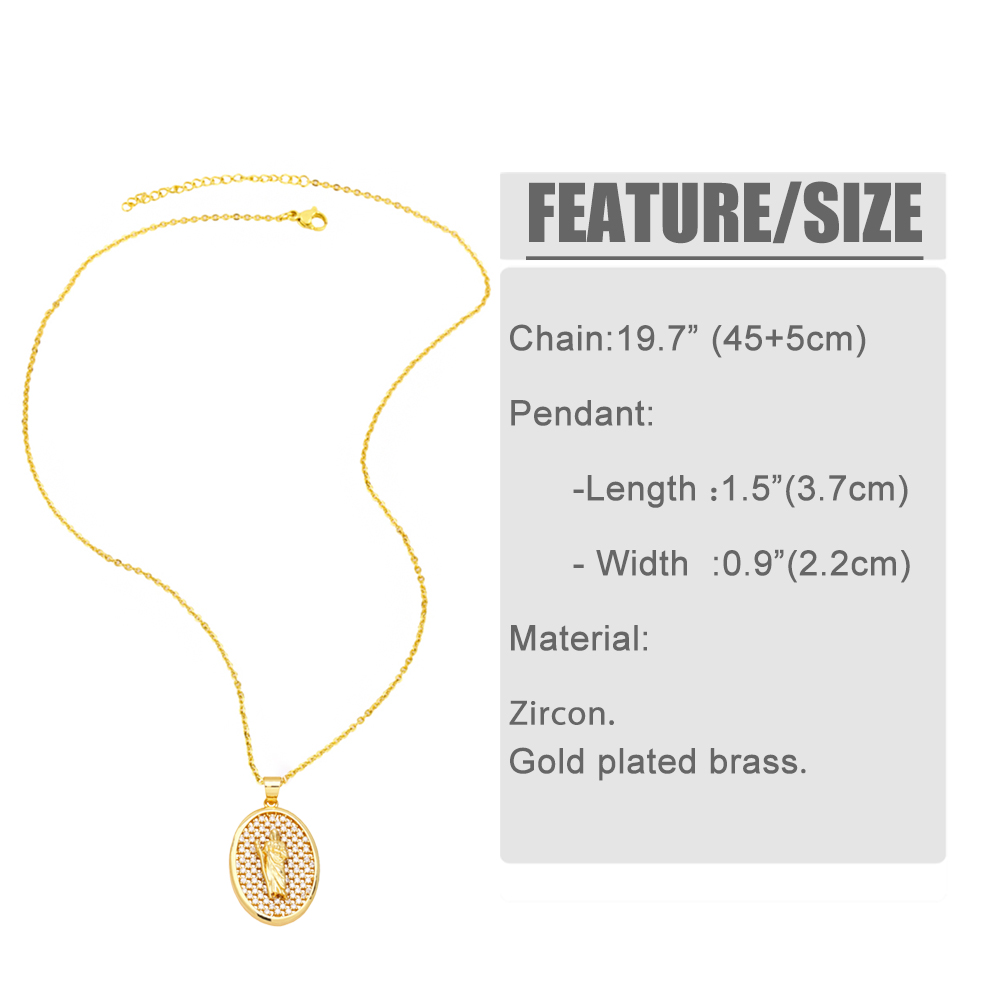 Fashion Simple Style Virgin Mary Copper Plating Inlay Zircon 18k Gold Plated Necklace display picture 1
