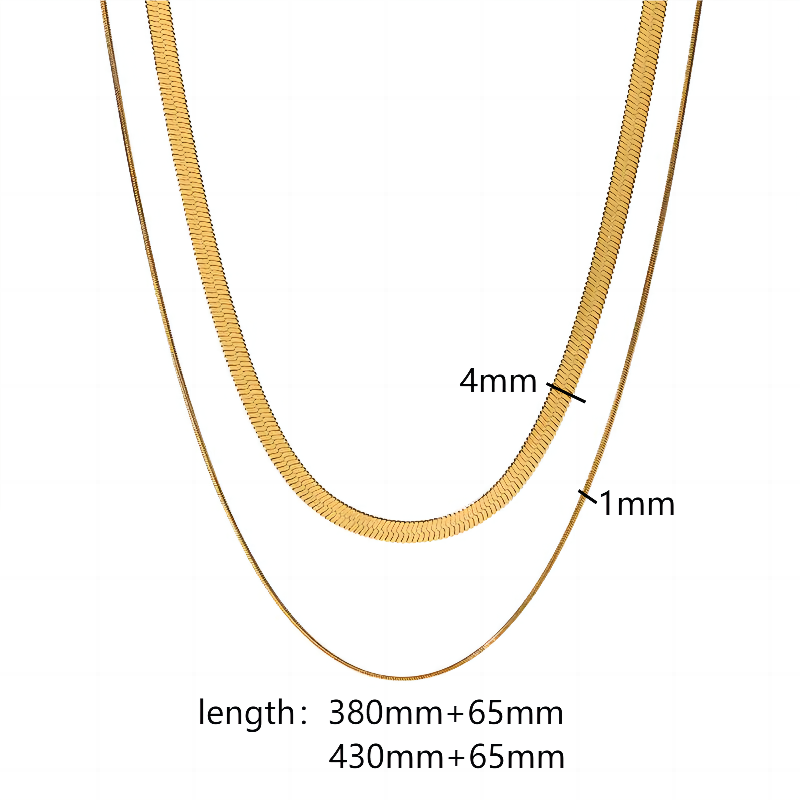 304 Stainless Steel Simple Style Polishing Plating Circle Double Layer Necklaces Necklace display picture 4