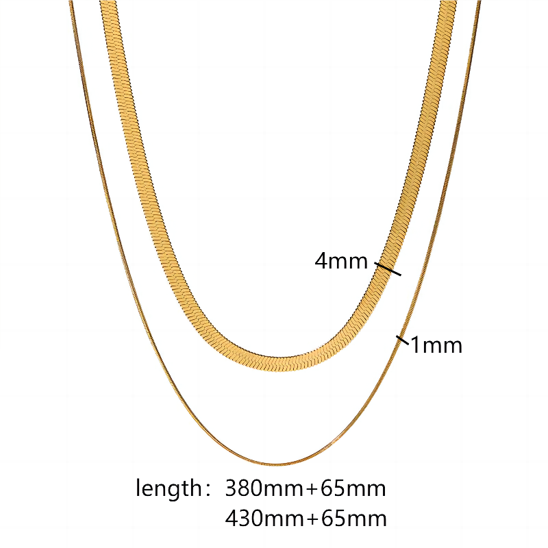 Edelstahl 304 Einfacher Stil Polieren Überzug Kreis Doppellagige Halsketten Halskette display picture 4