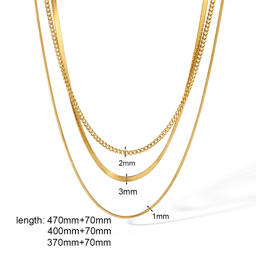 304 Stainless Steel Simple Style Polishing Plating Circle Double Layer Necklaces Necklace display picture 7