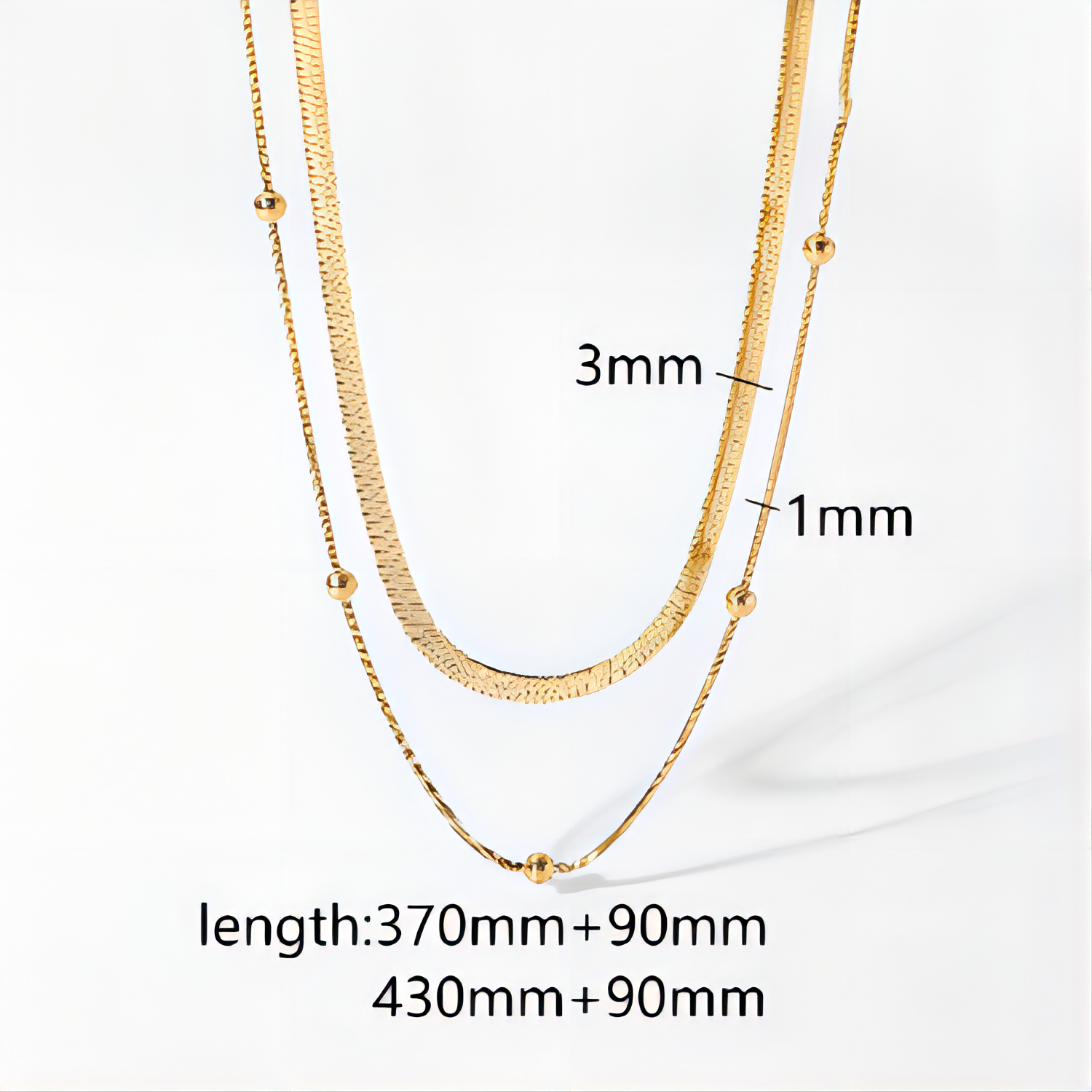 Edelstahl 304 Einfacher Stil Polieren Überzug Kreis Doppellagige Halsketten Halskette display picture 9
