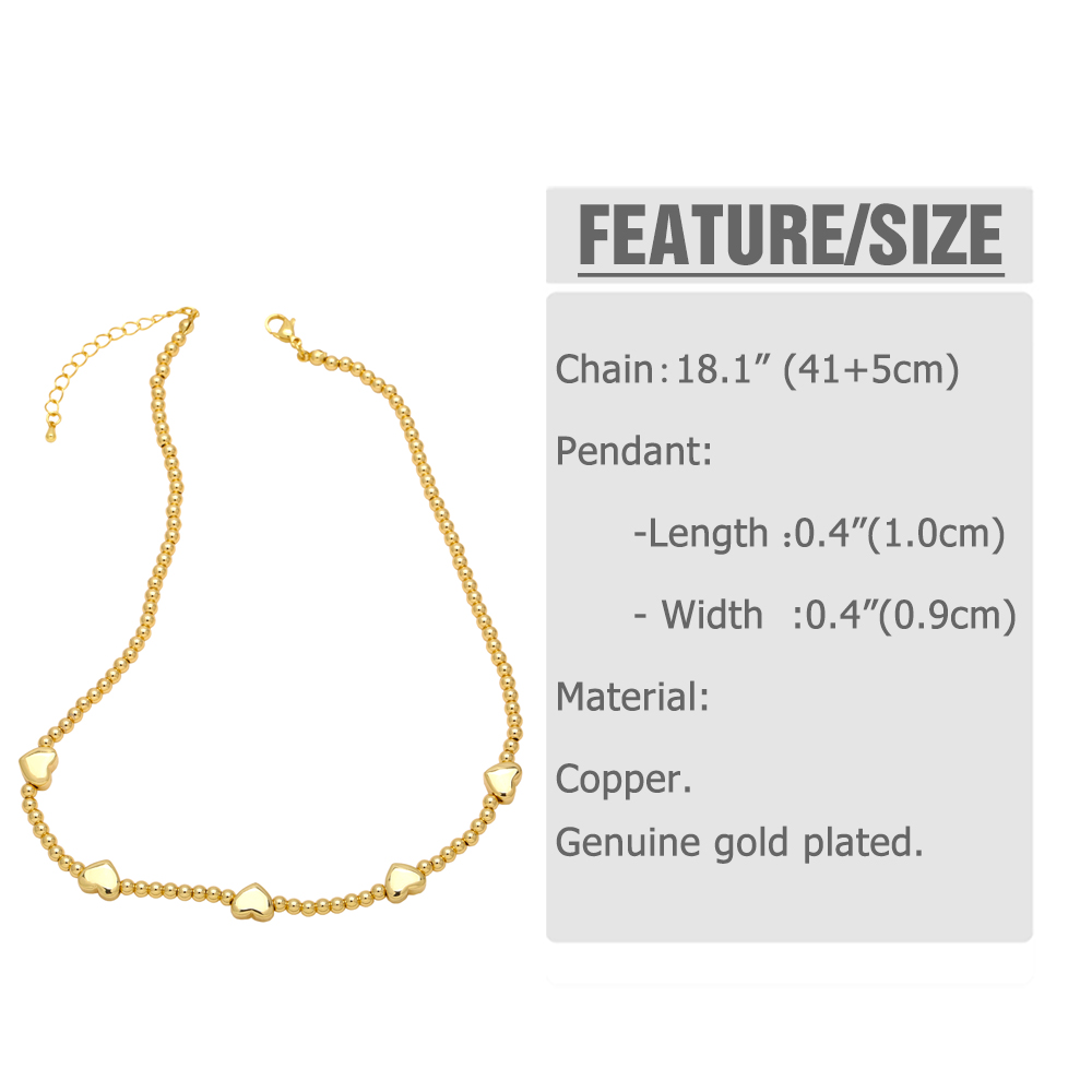 Hip-hop Pentagram Star Heart Shape Copper Plating 18k Gold Plated Necklace display picture 1