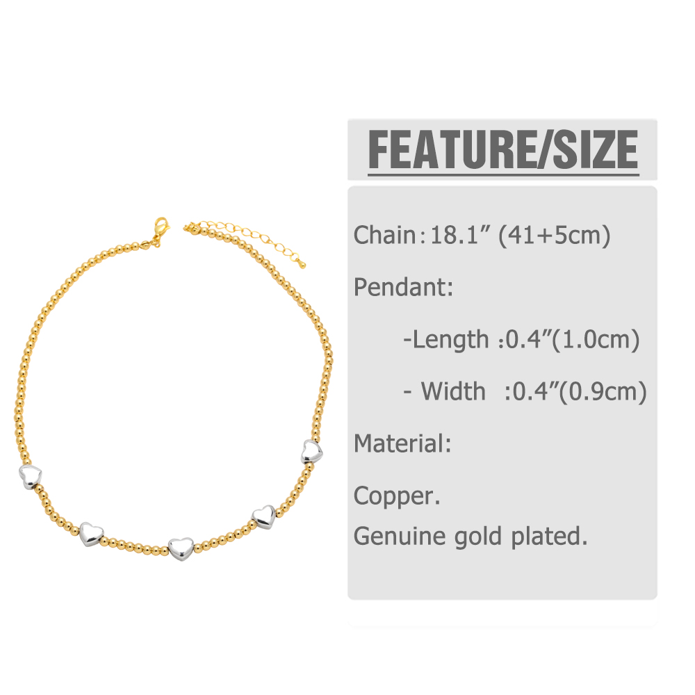 Hip-hop Pentagram Star Heart Shape Copper Plating 18k Gold Plated Necklace display picture 3