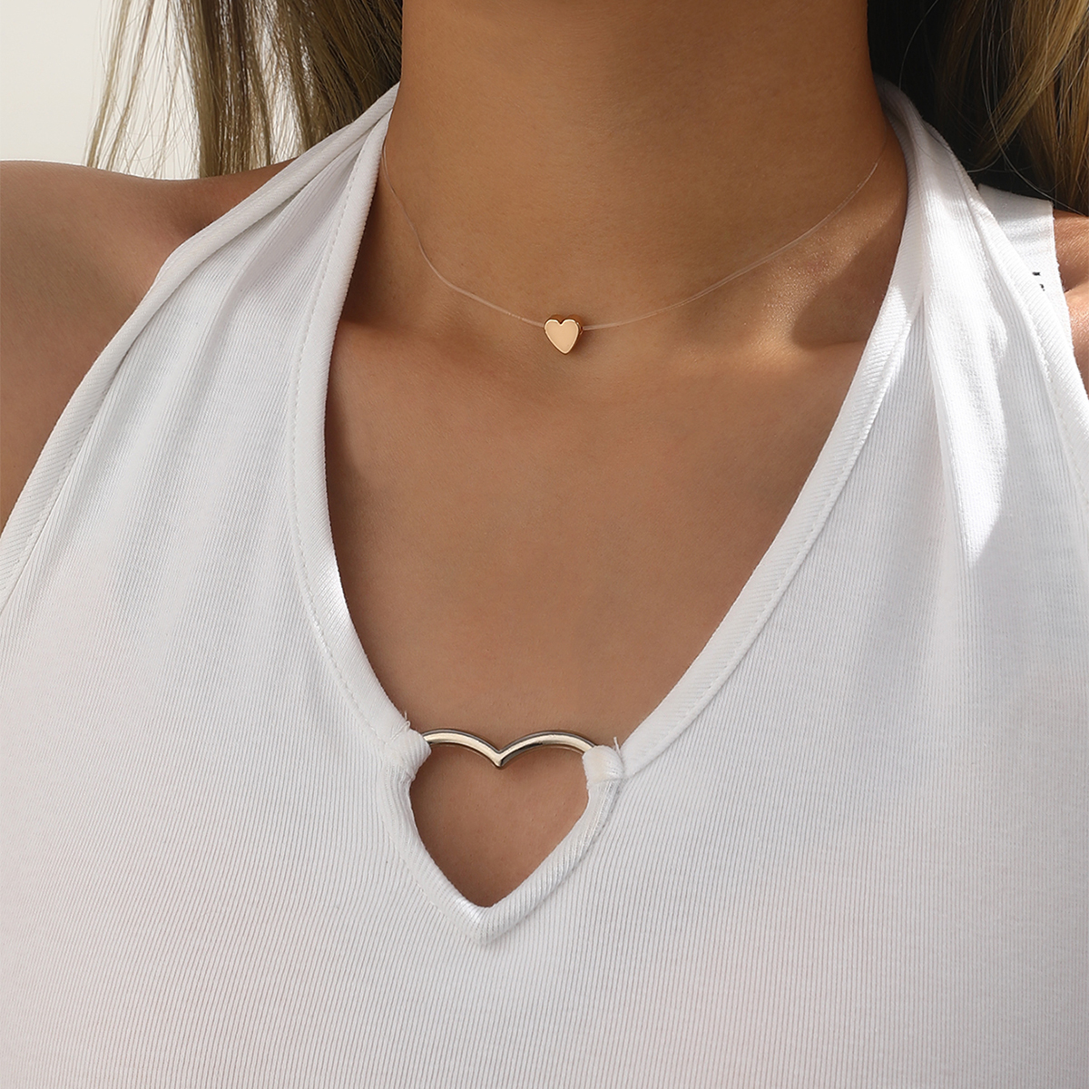Simple Style Heart Shape Alloy Women's Pendant Necklace display picture 1