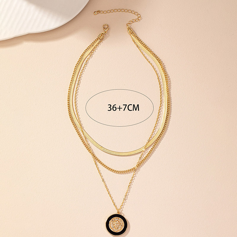 Retro Round Alloy Plating 14k Gold Plated Women's Three Layer Necklace display picture 4
