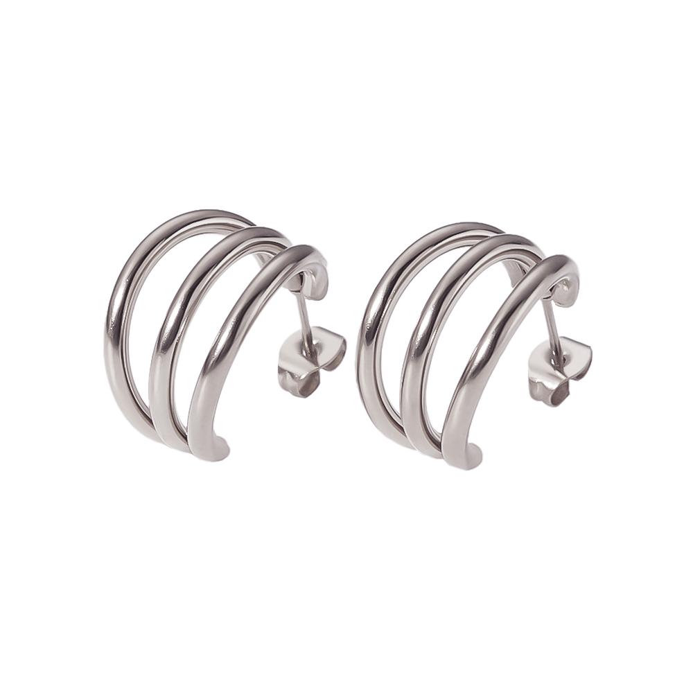1 Pair Simple Style U Shape Plating 304 Stainless Steel 18K Gold Plated Ear Studs display picture 4