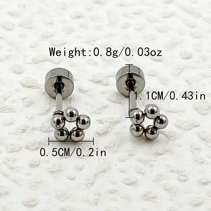 1 Pair Casual Simple Style Flower Polishing Plating 304 Stainless Steel 14K Gold Plated Ear Studs display picture 3