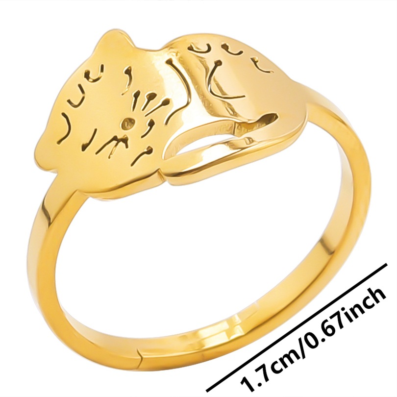 Commute Cat Stainless Steel Plating Gold Plated Rings display picture 8