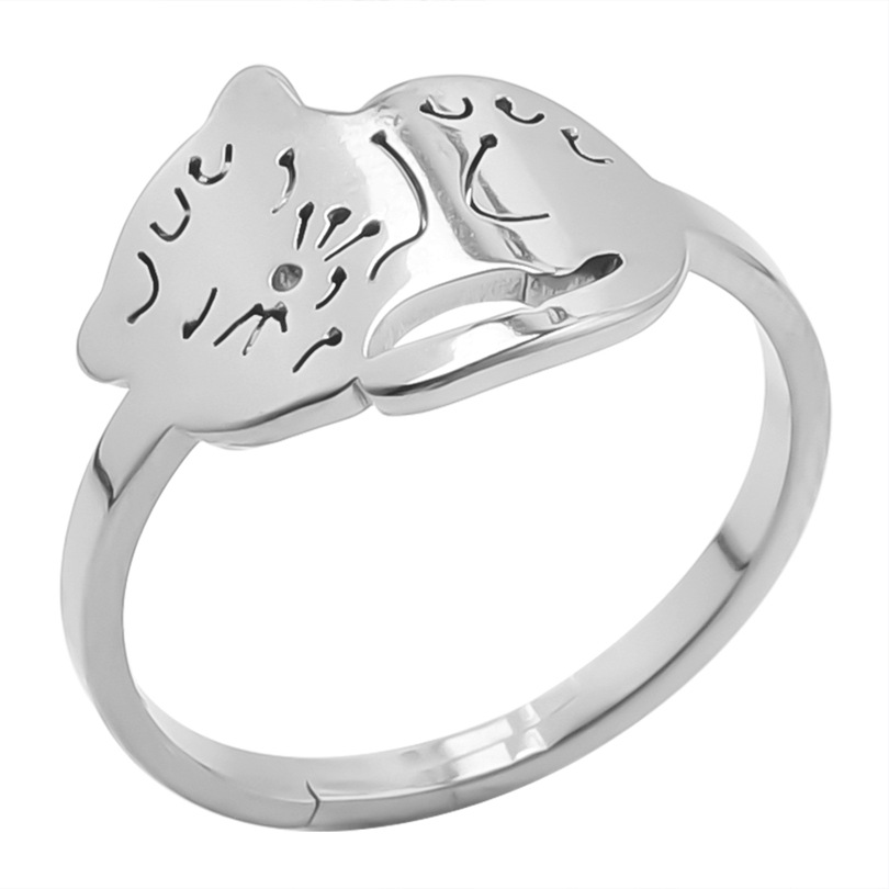 Commute Cat Stainless Steel Plating Gold Plated Rings display picture 13