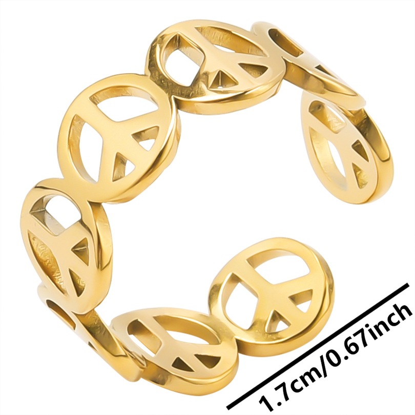 Retro Airplane Stainless Steel Plating Gold Plated Rings display picture 8