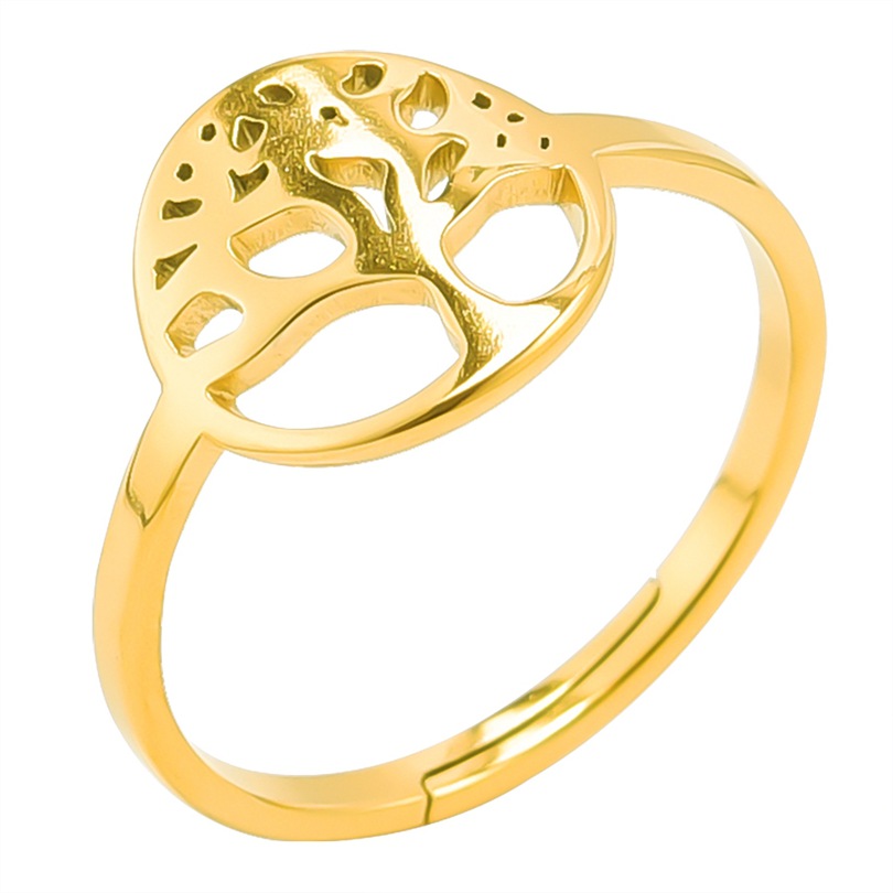 Commute Tree Stainless Steel Plating Gold Plated Rings display picture 7