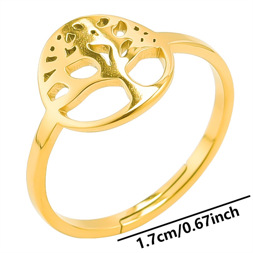 Commute Tree Stainless Steel Plating Gold Plated Rings display picture 8