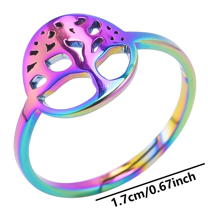 Commute Tree Stainless Steel Plating Gold Plated Rings display picture 11