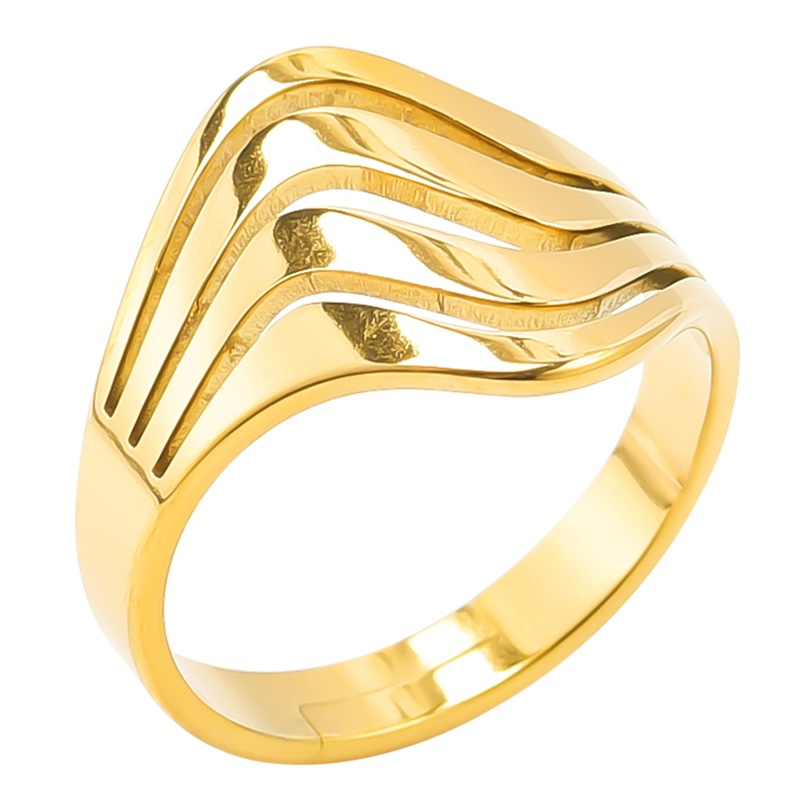 Commute Solid Color Stainless Steel Plating Gold Plated Rings display picture 7