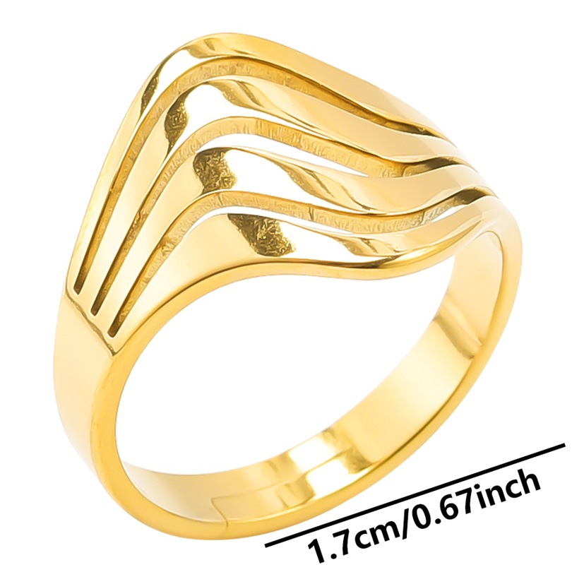 Commute Solid Color Stainless Steel Plating Gold Plated Rings display picture 8