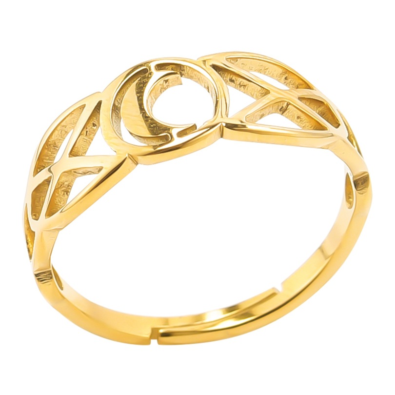 Commute Moon Stainless Steel Plating Gold Plated Rings display picture 7